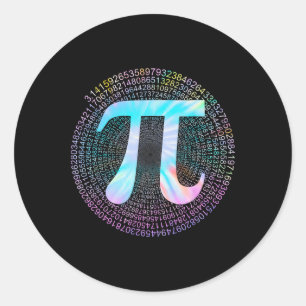 Pegatina Redonda Tie Dye Pi Happy Pi Day