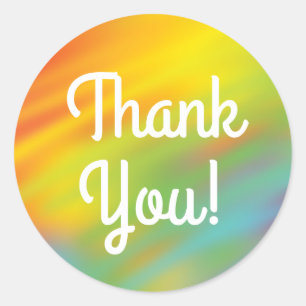 Pegatina Redonda Tie Dye Rainbow Birday Party Kids Cute