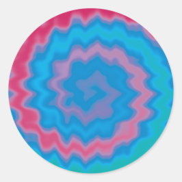 Pegatina Redonda Tie dyed groovy funky patrón giratorio fresco