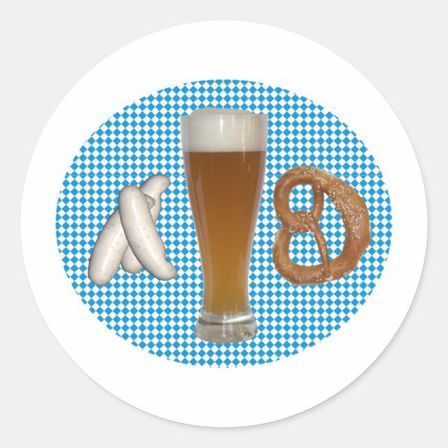 Pegatina Redonda tiempo bávaro de pan (Anverso)