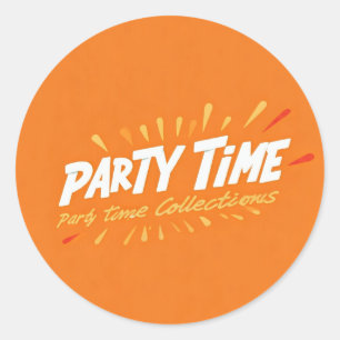 Pegatina Redonda Tiempo de fiesta