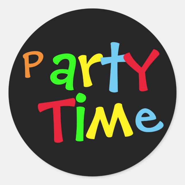 Pegatina Redonda Tiempo de fiesta (Anverso)