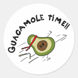 Pegatina Redonda Tiempo de Guacamole