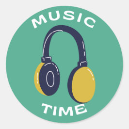 PEGATINA REDONDA TIEMPO DE MÚSICA DULCE LUNA DE MIEL