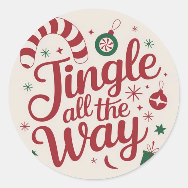 Pegatina Redonda Tiempo de navidades (Anverso)