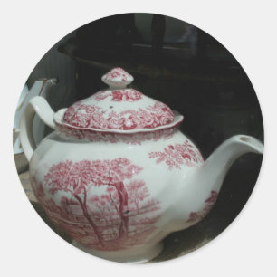 Pegatina Redonda Tiempo de té