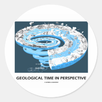 Pegatina Redonda Tiempo Geológico En Perspectiva (Edad Geológica)