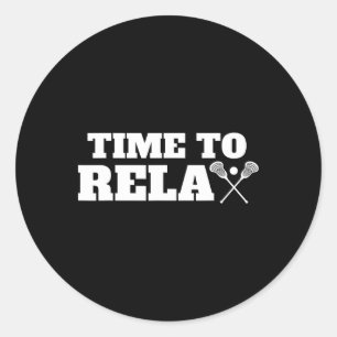 Pegatina Redonda Tiempo La Camiseta Relax Lacrosse Para El Reproduc