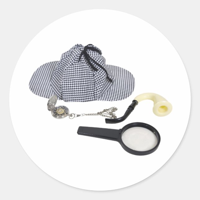 Pegatina Redonda Tiempo para Detective050110 (Anverso)