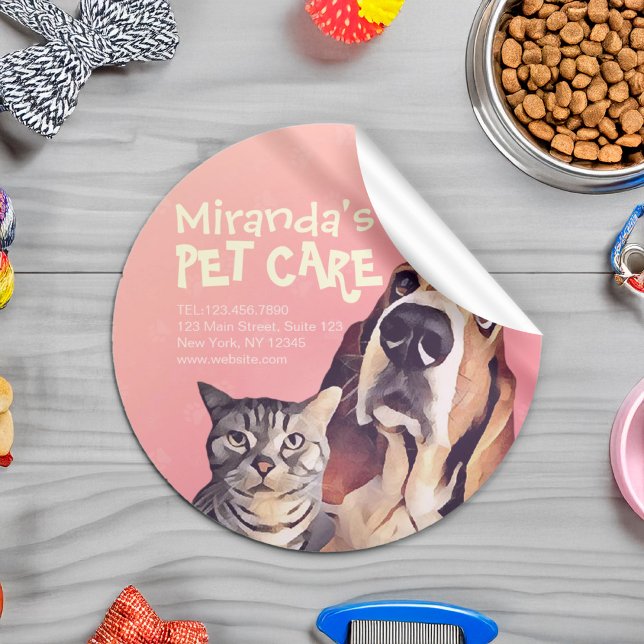 Pegatina Redonda Tienda de alimentos de salón de baño para mascotas (Subido por el creador)