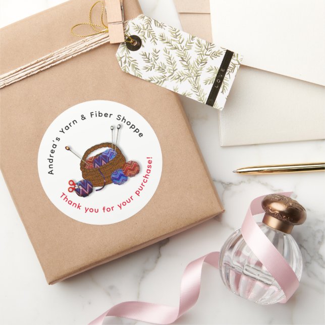 Pegatina Redonda Tienda De Empatos De La Cesta De La Cesta Gracias  (Regalar)