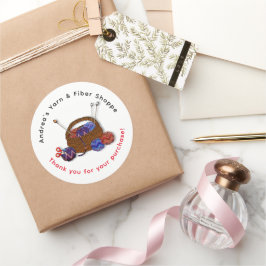 Pegatina Redonda Tienda De Empatos De La Cesta De La Cesta Gracias 