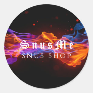 Pegatina Redonda Tienda de Snus Tabaco Vape Humo Aceite de CBD
