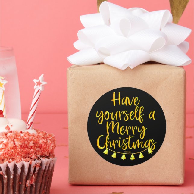 PEGATINA REDONDA TIENE UNA FELIZ NAVIDAD (Fiesta)