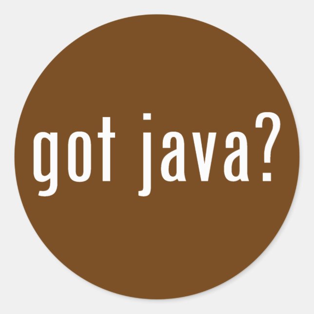 Pegatina Redonda ¿tienes a java? (Anverso)