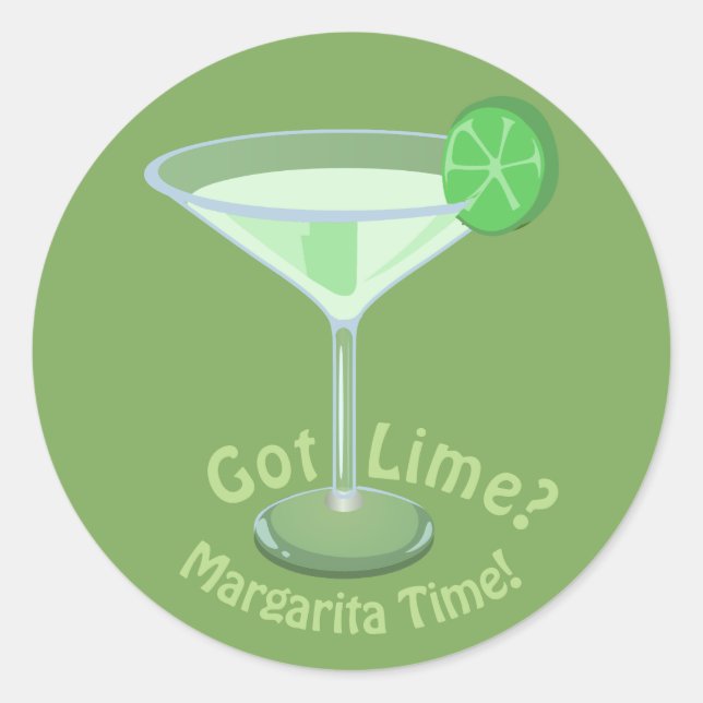 Pegatina Redonda ¿Tienes a Lime? ¡Margarita Time! (Anverso)
