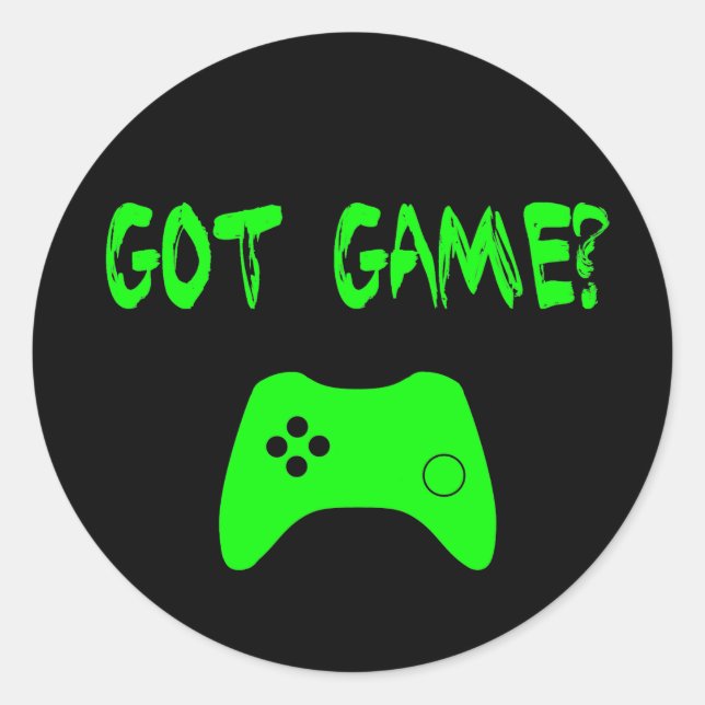 Pegatina Redonda ¿Tienes juego? Funny Gamer Pegatinas (Anverso)