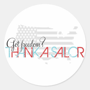 Pegatina Redonda ¿Tienes libertad? Gracias a Sailor