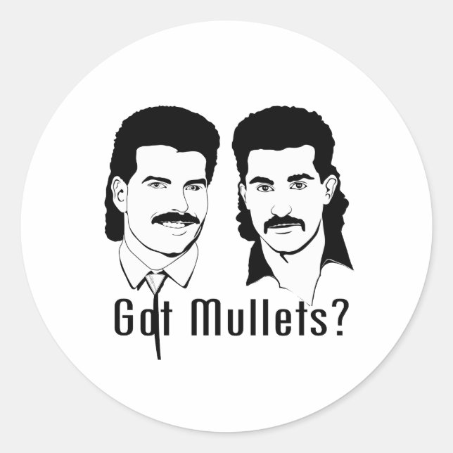 Pegatina Redonda ¿Tienes Mullets? (Anverso)