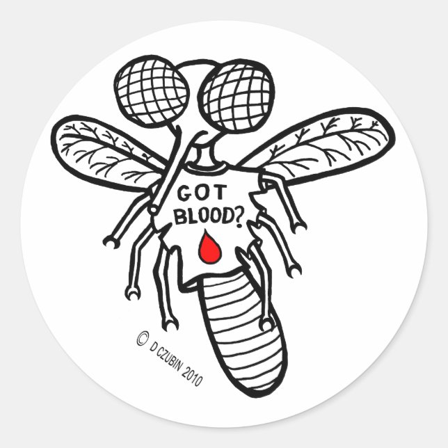 Pegatina Redonda ¿Tienes sangre? (Anverso)