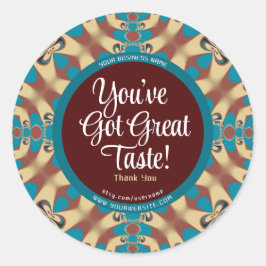 Pegatina Redonda Tienes un Gran Sabor Terroso Turquesa Gracias
