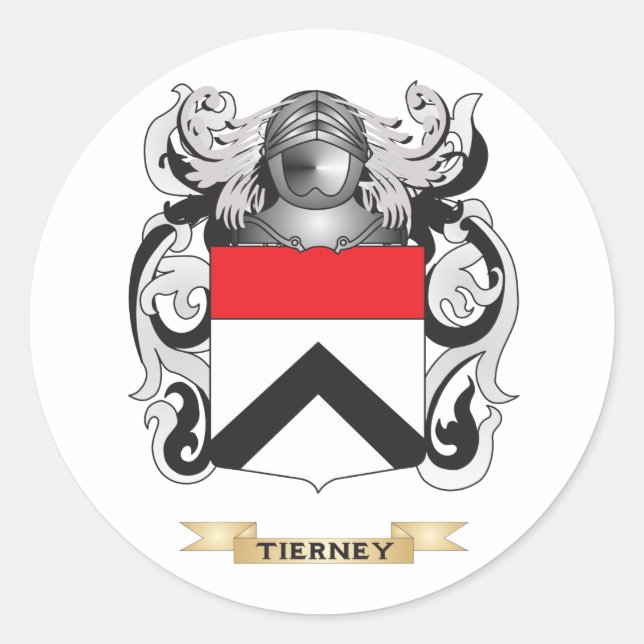 Pegatina Redonda Tierney Family Crest (Escudo de armas) (Anverso)