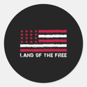 Pegatina Redonda Tierra De Bandera De Estados Unidos De América Lib
