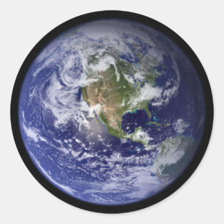 Pegatina Redonda Tierra de estrellas