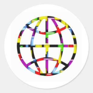 Pegatina Redonda tierra de mosaico