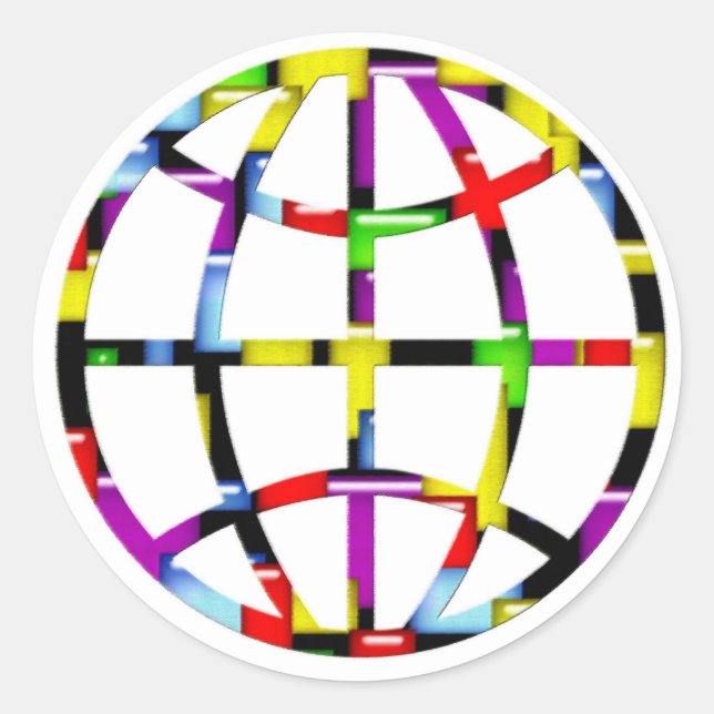 Pegatina Redonda tierra de mosaico (Anverso)