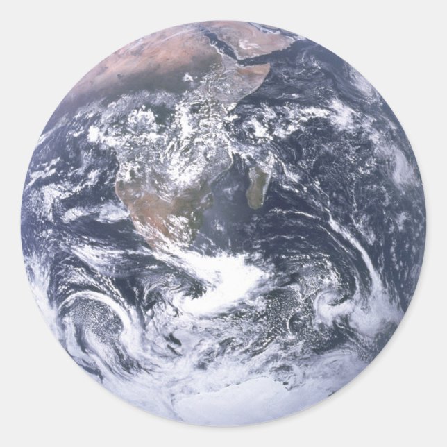 Pegatina Redonda Tierra - Foto Apolo 17 (Anverso)