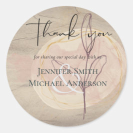 Pegatina Redonda Tierra Natural Rústica Hojas de bosques