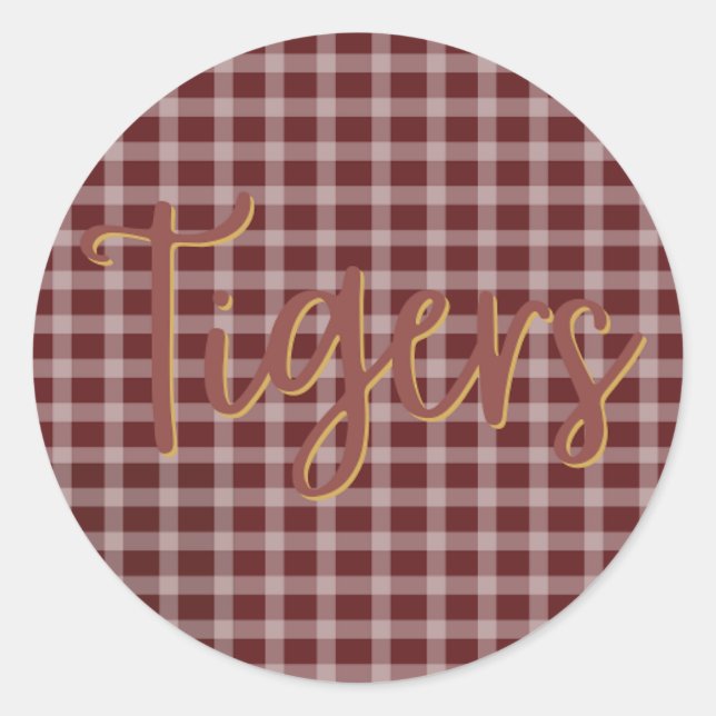 Pegatina Redonda Tiger Pride Preppy Sticker (Anverso)