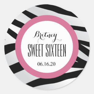 Pegatina Redonda TIGER Sweet 16 Personalizado V10 ROPA NEGRA