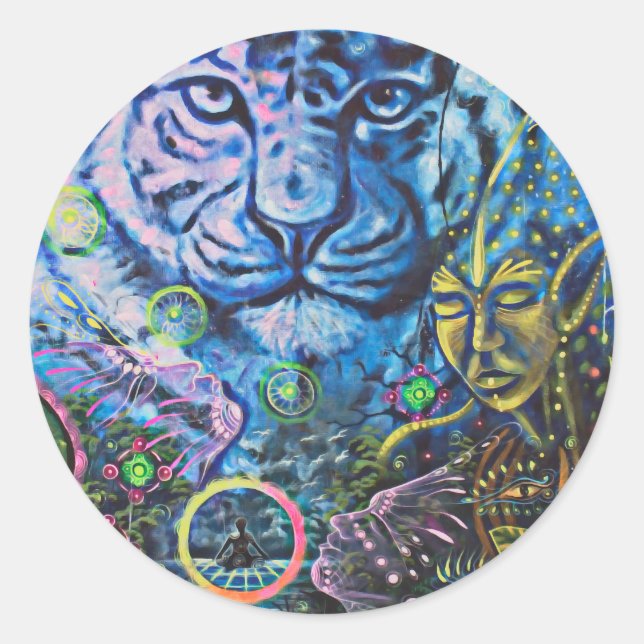 Pegatina Redonda Tiger Vision (Anverso)