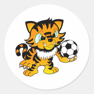 Pegatina Redonda Tigre de fútbol
