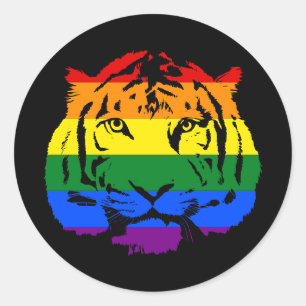Pegatina Redonda Tigre LGBT