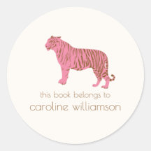Tigre Rosa Sencillo Personalizado Este Libro Perte