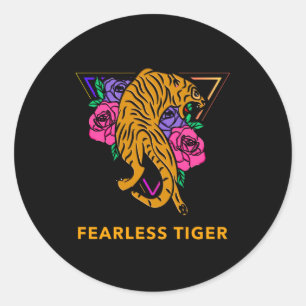 Pegatina Redonda Tigre sin miedo