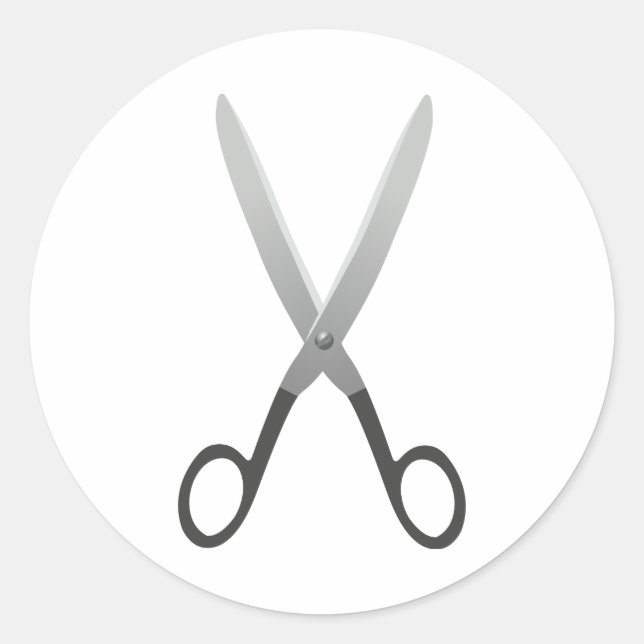 Pegatina Redonda Tijeras (Anverso)