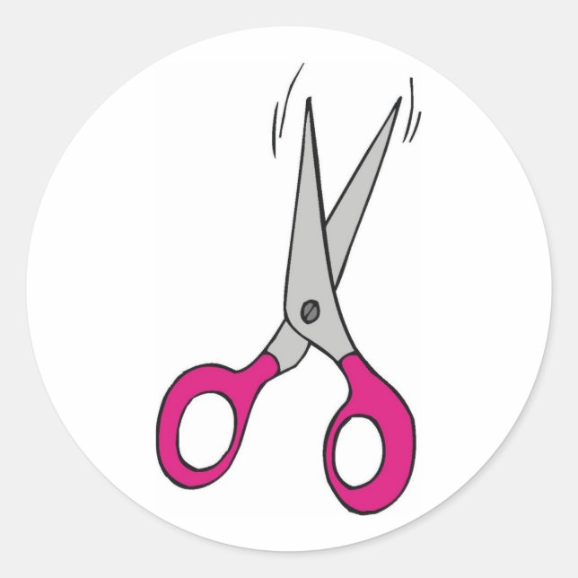 Pegatina Redonda Tijeras (Anverso)