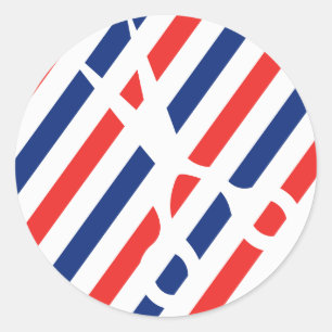 Pegatina Redonda Tijeras del peluquero