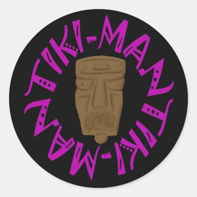 Pegatina Redonda Tikiman (Anverso)