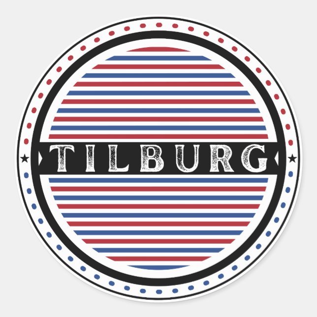 Pegatina Redonda Tilburg City Pride Emblem – Dutch Identity (Anverso)