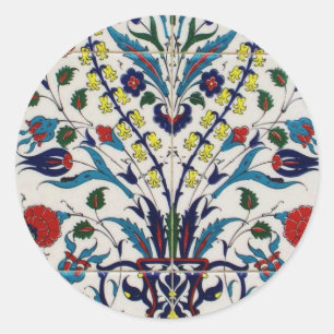 Pegatina Redonda Tile antiguo otomano de Turquía árabe
