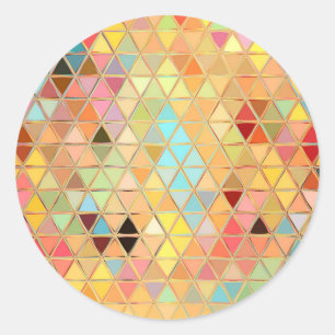Pegatina Redonda Tiles Stained Glass Boho