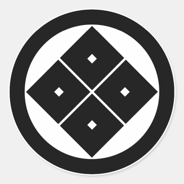 Pegatina Redonda Tilted four-square-eyes in circle (Anverso)