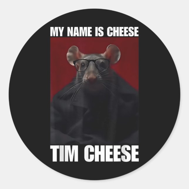 Pegatina Redonda Tim Cheese - Meme de Brainrot (Anverso)