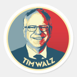 Pegatina Redonda Tim Walz