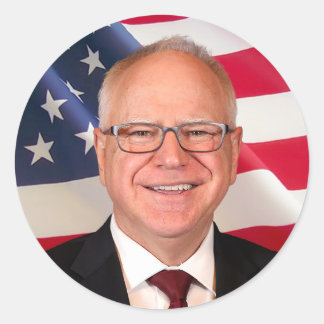 Pegatina Redonda Tim Walz por América